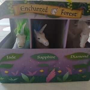 Enchanted Forest Unicorn Plush Set – Jade, Sapphire & Diamond (No Books)